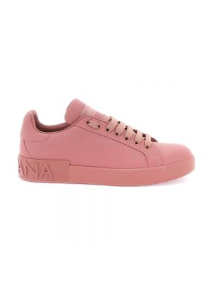 Leder sneaker Dolce & Gabbana pink