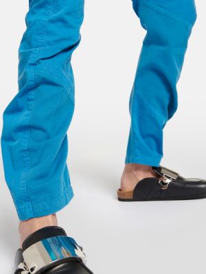 Pantaloni cu picior drept cu talie înaltă zdrențuiți Jw Anderson albastru