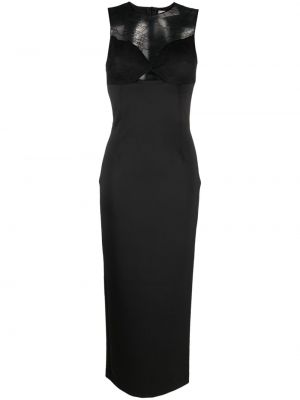 Čipkované dlouhé šaty bez rukávov Ermanno Firenze čierna