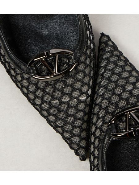 Мрежести полуотворени обувки с отворена пета Valentino Garavani черно