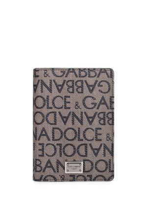 Žakárová peňaženka Dolce & Gabbana hnedá