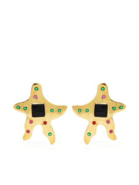 Σκουλαρίκια με μοτίβο αστέρια Liya χρυσό