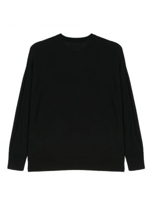 Vlněný svetr s kulatým výstřihem Emporio Armani černý