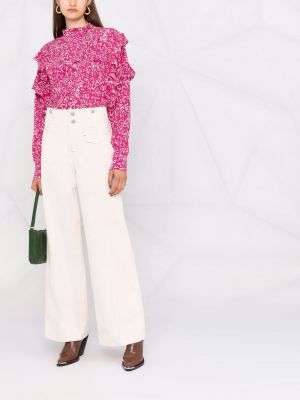 Blusa con estampado con estampado abstracto Isabel Marant rosa