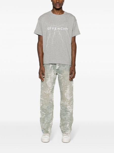 Bavlněné tričko s potiskem Givenchy šedé