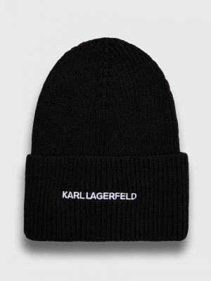 Dzianinowa czapka z kaszmiru Karl Lagerfeld czarna