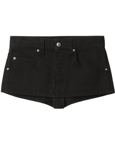 Szorty jeansowe bawełniane z paskiem Alexander Wang - сzarny