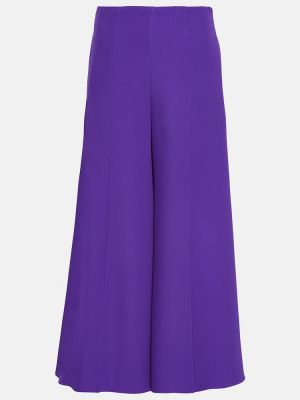 Pantaloni de mătase cu croială lejeră Valentino violet