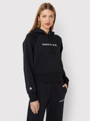 Relaxed fit sportinis džemperis Converse juoda