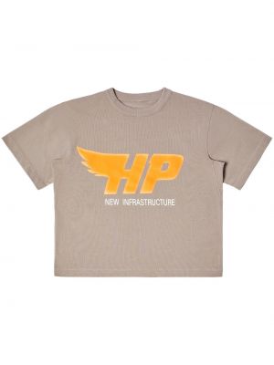 T-shirt con stampa Heron Preston grigio