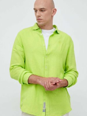 Ленена риза La Martina зелено