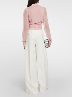 Копринена блуза Costarellos розово