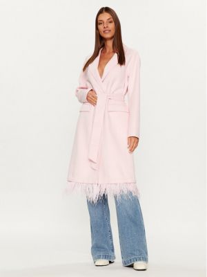 Palton de lână Twinset roz