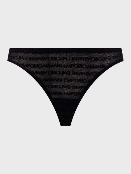 Slipy koronkowe Emporio Armani Underwear czarne