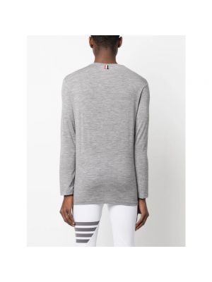 Camiseta de manga larga de lana Thom Browne gris