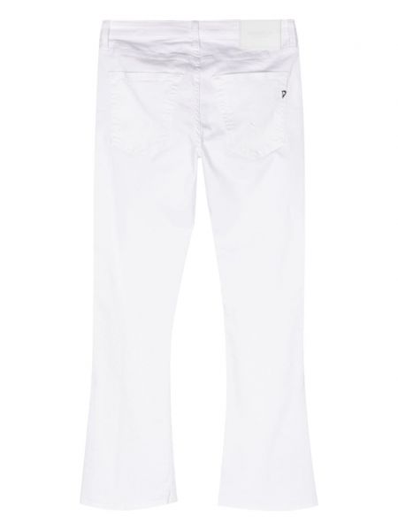 Bavlněné zvonové džíny Dondup bílé