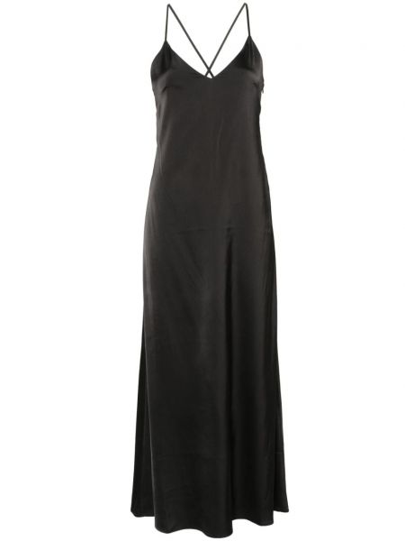 Μάξι φόρεμα με λαιμόκοψη v Ivy Oak μαύρο