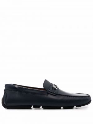 Skinn loafers Bally blå