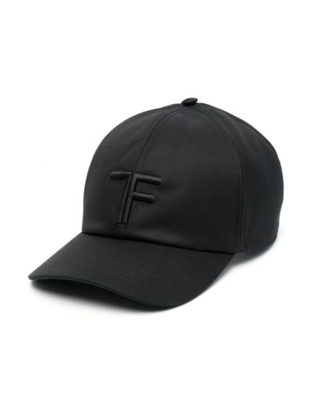 Haftowana czapka z daszkiem Tom Ford czarna