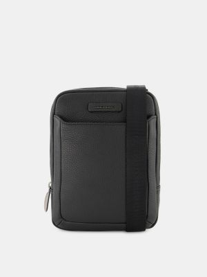 Кожаная мини сумочка Piquadro черная