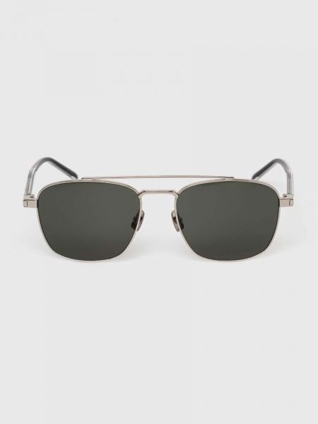 Серебряные очки солнцезащитные Saint Laurent