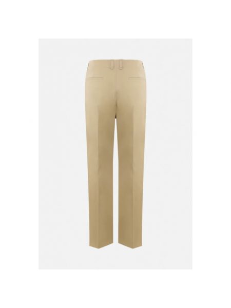 Pantalones rectos de algodón Saint Laurent beige