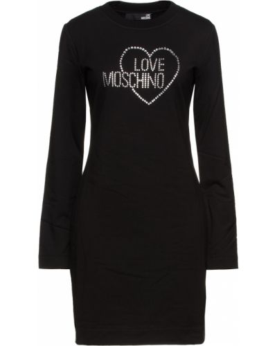 Хлопковое платье мини Love Moschino, черное