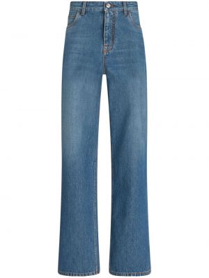 Voľné džínsy s výšivkou Etro modrá