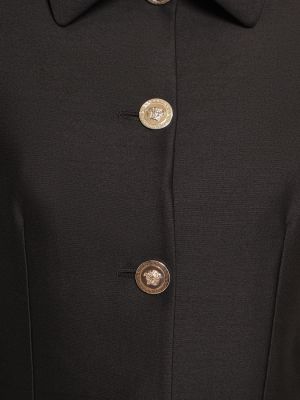 Hodvábna vlnená bunda Versace čierna