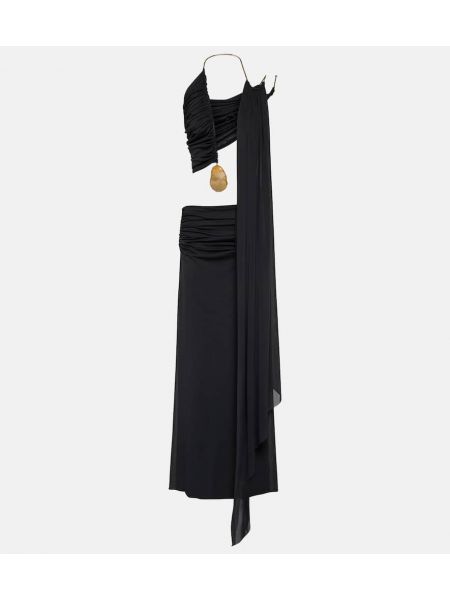 Robe longue à imprimé Christopher Esber noir