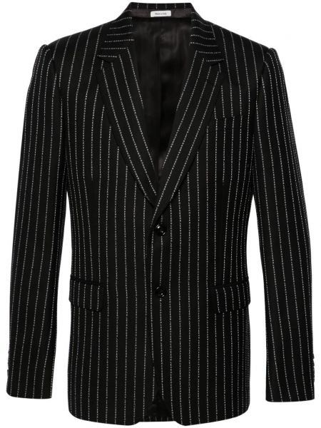 Stribet blazer Alexander Mcqueen sort