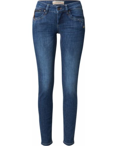 Bavlnené skinny fit džínsy s nízkym pásom na zips Gang - modrá