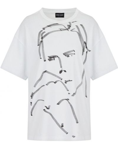 Бавовняна футболка Giorgio Armani, біла