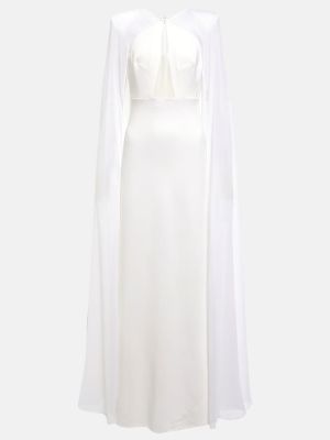 Sukienka długa szyfonowa Roland Mouret biała