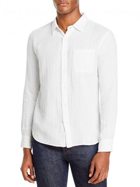 Классическая бархатная рубашка на пуговицах Velvet By Graham & Spencer белая