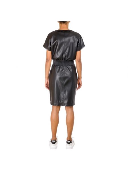 Mini vestido de cuero de cuero sintético elegante Karl Lagerfeld