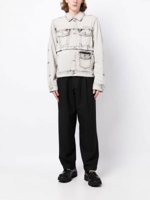Veste en jean avec poches Feng Chen Wang gris