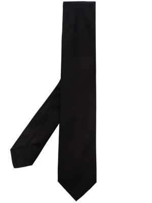 Pletená hedvábná kravata Barba černá