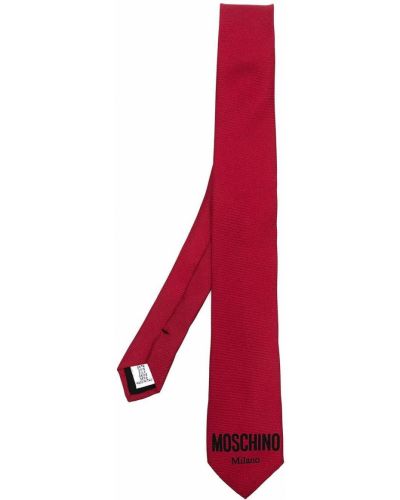 Corbata con estampado Moschino rojo