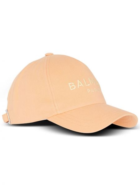 Siuvinėtas kepurė su snapeliu Balmain oranžinė