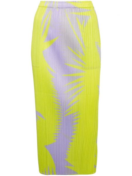 Plisovaný midi sukňa s potlačou s abstraktným vzorom Pleats Please Issey Miyake