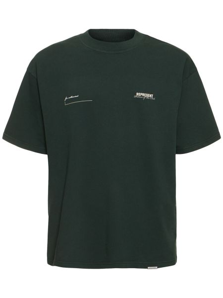 Camiseta de algodón Represent verde
