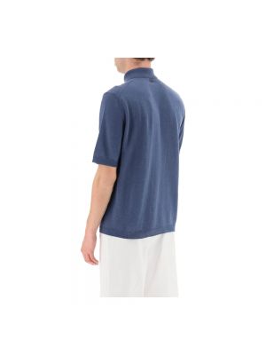 Jersey de lino de algodón de tela jersey Agnona azul