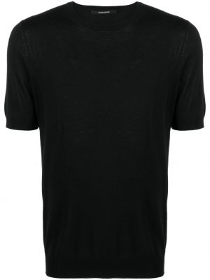 Pletena svilena majica Tagliatore crna
