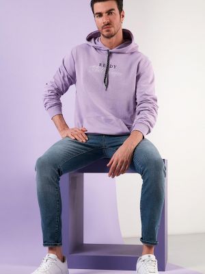 Хлопковое худи слим с карманами Buratti фиолетовое
