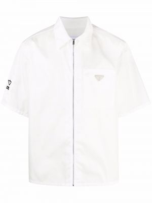 Camisa de nailon manga corta Prada blanco