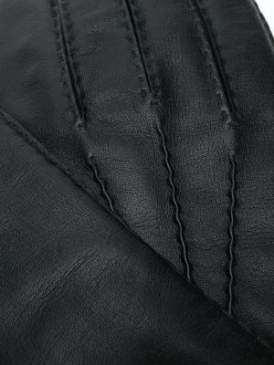 Leder handschuh N.peal schwarz