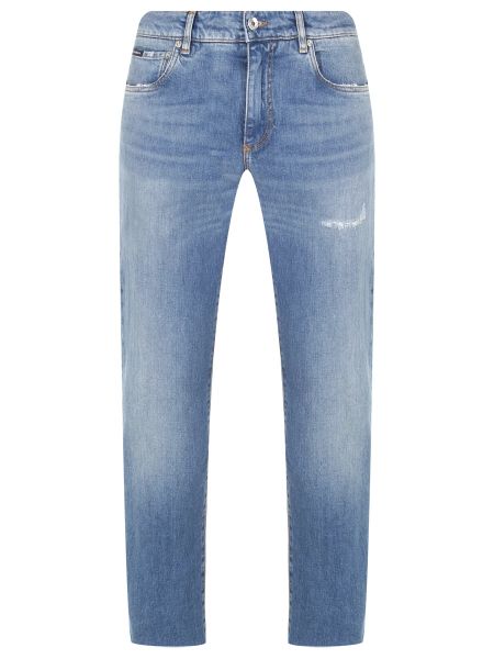 Хлопковые джинсы скинни слим Dolce & Gabbana голубые