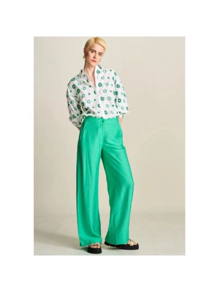 Szerokie spodnie Pom Amsterdam zielone