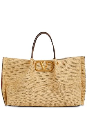 Viskózová kožená nákupná taška Valentino Garavani